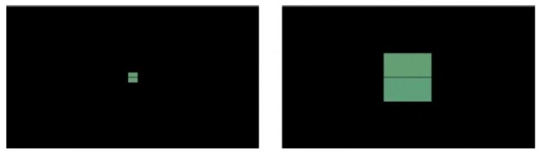 Pairs of stimuli viewed by observers with two different fields of view
